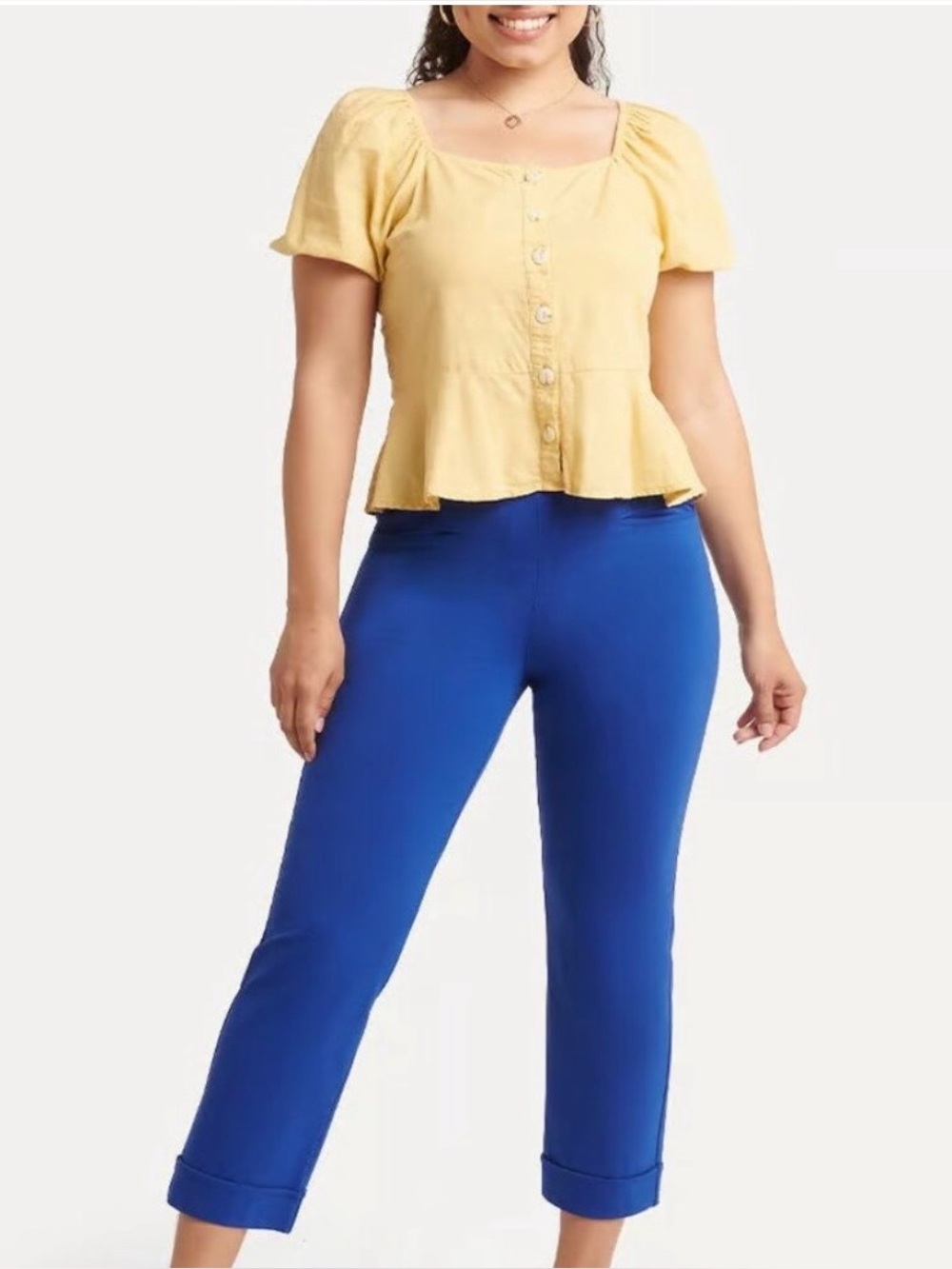 Betabrand Cosmo Lite Cropped Dress Yoga Pants Seaglass Blue Size XL